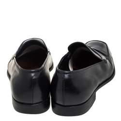 Prada Black Leather Slip On Loafers Size 43.5