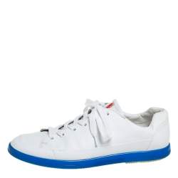 Pre Owned Prada Sport White Leather Low Top Sneakers Size 42