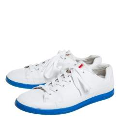 Pre Owned Prada Sport White Leather Low Top Sneakers Size 42