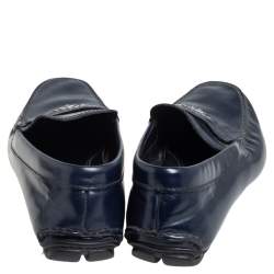 مملوكة مسبقًا حذاء لوفرزبر�ادا جلد أزرق سليب أون مقاس 41