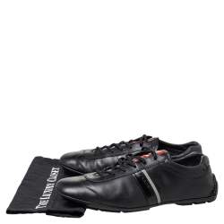 Prada Black Leather Low Top Sneakers Size 45