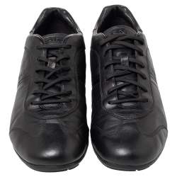 Prada Sport Black Leather Low Top Sneakers Size 45