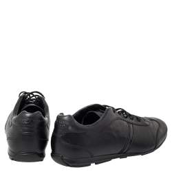 Prada Sport Black Leather Low Top Sneakers Size 45