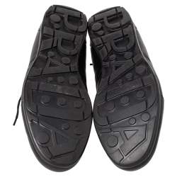 Prada Sport Black Leather Low Top Sneakers Size 45