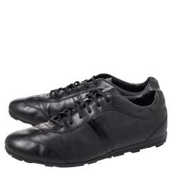 Prada Sport Black Leather Low Top Sneakers Size 45