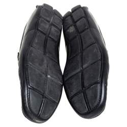 مملوكة مسبقًا Prada Black Leather Penny Slip On Loafers Size 42.5