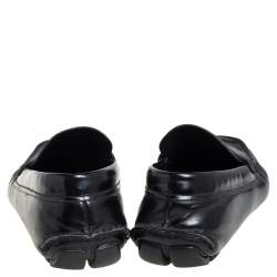 مملوكة مسبقًا Prada Black Leather Penny Slip On Loafers Size 42.5