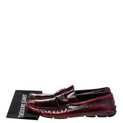Prada Burgundy Leather Slip on Loafers Size 44.5