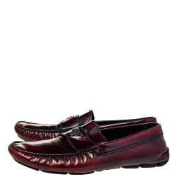 Prada Burgundy Leather Slip on Loafers Size 44.5