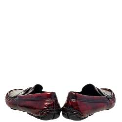 Prada Burgundy Leather Slip on Loafers Size 44.5