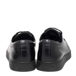 Prada Black Leather Low Top Sneakers Size 42