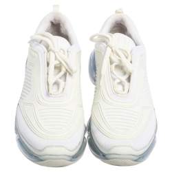 Pre Owned Prada White Knit Fabric And Rubber Cloudbust Air Low Top Sneakers Size 39.5