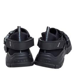 Pre Owned Prada Black Nylon Slip On Velcro Sneakers Size 40