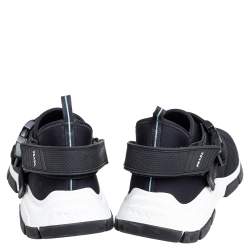 Pre Owned Prada Black Nylon Slip On Velcro Sneakers Size 42