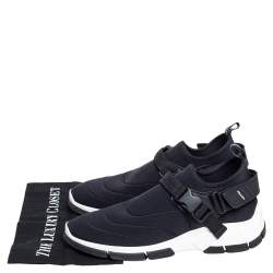 Pre Owned Prada Black Nylon Slip On Velcro Sneakers Size 42