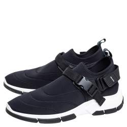 Pre Owned Prada Black Nylon Slip On Velcro Sneakers Size 42
