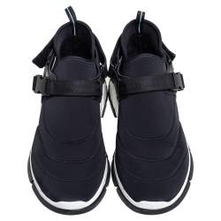 Pre Owned Prada Black Nylon Slip On Velcro Sneakers Size 42