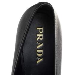 مملوكة مسبقًا Prada Black Saffiano Leather Penny Slip On Loafers Size 42