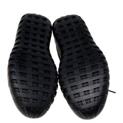 مملوكة مسبقًا حذاء رياضي برادا سبورت جلد وشبك أسود عنق منخفض مقاس 42 