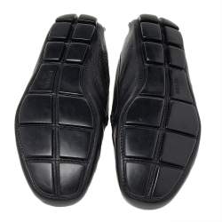 Prada Black Leather Slip On Loafers Size 42.5