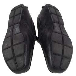 Prada Black Leather Slip On Loafers Size 41