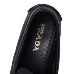 Prada Black Leather Slip On Loafers Size 41