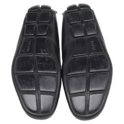 Prada Black Leather Slip On Loafers Size 43