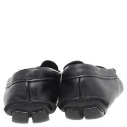 Prada Black Leather Slip On Loafers Size 43