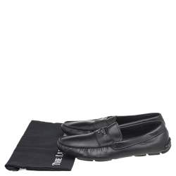 Prada Black Leather Slip On Loafers Size 43