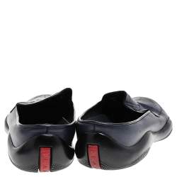 Prada Blue Leather Driving Slip On Loafers Size 38.5