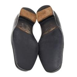 Prada Black Leather Buckle Detail Slip On Loafers Size 41