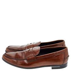 Prada Brown Leather Slip on Loafers Size 42.5