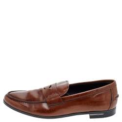 Prada Brown Leather Slip on Loafers Size 42.5