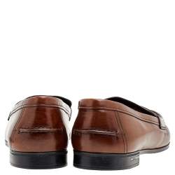 Prada Brown Leather Slip on Loafers Size 42.5