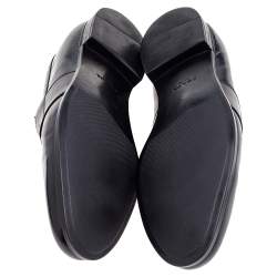 Prada Black Leather Slip on Loafers Size 45