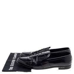 Prada Black Leather Slip on Loafers Size 45