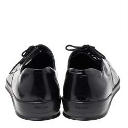 Prada Black Patent Leather Lace Up Oxfords Size 42