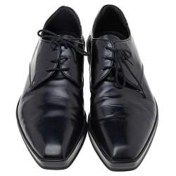 Prada Black Patent Leather Lace Up Oxfords Size 42