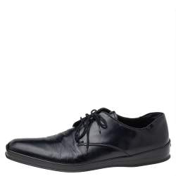 Prada Black Patent Leather Lace Up Oxfords Size 42