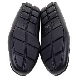 Pre Owned Prada Black Saffiano Leather Driving Loafers Size 43.5