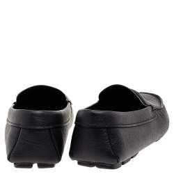 Pre Owned Prada Black Saffiano Leather Driving Loafers Size 43.5