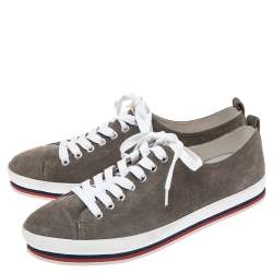 Prada Sport Grey Suede Low-Top Sneakers Size 43.5