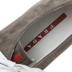 Prada Sport Grey Suede Low-Top Sneakers Size 43.5