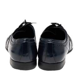 Prada Navy Blue Brogue Leather Lace Up Oxfords Size 44
