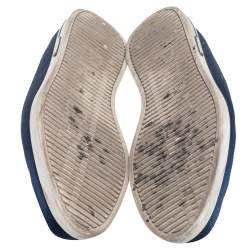 Pre Owned Prada Navy Blue Leather Slip On Sneakers Size 42