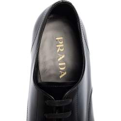 Pre Owned Prada Black Leather Lace Up  Oxfords Size 42.5