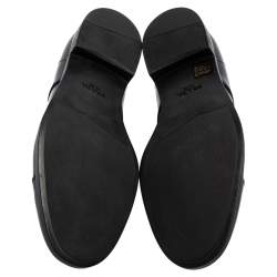 Pre Owned Prada Black Leather Lace Up  Oxfords Size 42.5