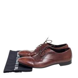Prada Brown Leather Lace Up Brogue Size 41