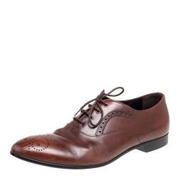 Prada Brown Leather Lace Up Brogue Size 41