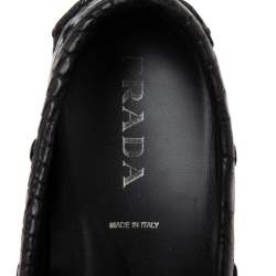 Prada Black Crocodile Leather Slip On Loafers Size 42